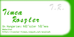 timea roszler business card